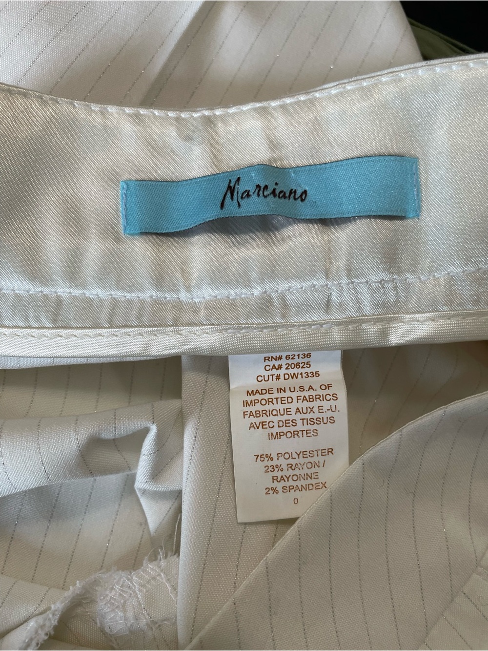Vintage Marciano Cream Pinstripe Tailored Wide-Leg Pants - Picture 4 of 4